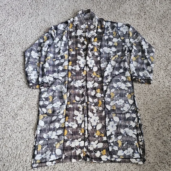 Floral Plaid Long Coat - Picture 10 of 11